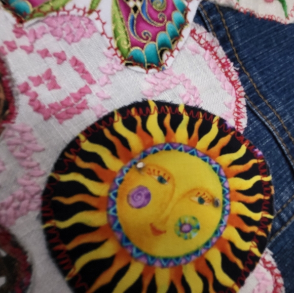 Upcycled Denim Spring Collage Jacket - Picture 7 of 12